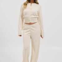 August Button Up Top Cream