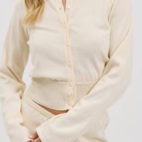 August Button Up Top Cream