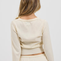 August Button Up Top Cream