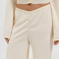 August Button Pant Cream