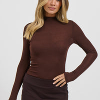 Katya Long Sleeve Top Chocolate