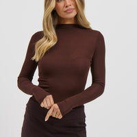 Katya Long Sleeve Top Chocolate