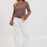 Hannah Long Sleeve Top Hazelnut