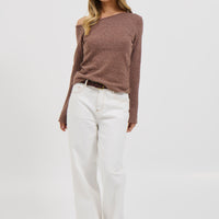 Hannah Long Sleeve Top Hazelnut