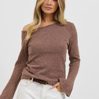 Hannah Long Sleeve Top Hazelnut
