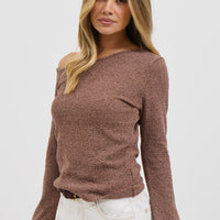 Hannah Long Sleeve Top Hazelnut