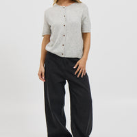 Geisha Short Sleeve Top Grey