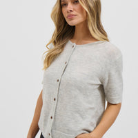 Geisha Short Sleeve Top Grey