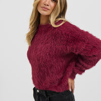 Arizona Fluffy Knit Wine