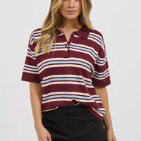 Lynal Short Sleeve Rugby Top Wine