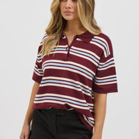 Lynal Short Sleeve Rugby Top Wine