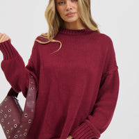 Nikova Knit Jumper Wine