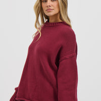 Nikova Knit Jumper Wine