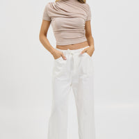 Ivy Drape Top Beige