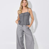 Lacey Tie Top Grey