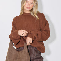 Unisex Drop Sleeve Heavy Knit Choc