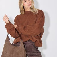 Unisex Drop Sleeve Heavy Knit Choc
