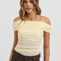 Penny Mesh Bodysuit Lemon