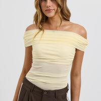 Penny Mesh Bodysuit Lemon