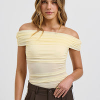 Penny Mesh Bodysuit Lemon