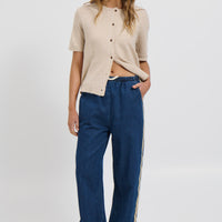 Geisha Short Sleeve Top Stone