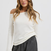 Hannah Long Sleeve Top Ivory