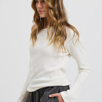 Hannah Long Sleeve Top Ivory
