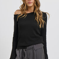 Hannah Long Sleeve Top Black