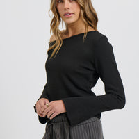 Hannah Long Sleeve Top Black