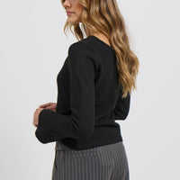Hannah Long Sleeve Top Black