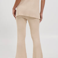 Leighton Ribbed Pant Almond