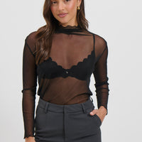 Shona Mesh Top Black