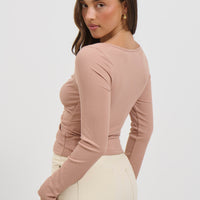 Miles Long Sleeve Top Mushroom