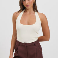 Katya Halterneck Top Off White