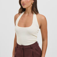 Katya Halterneck Top Off White