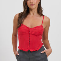 Lenni Corset Top Red