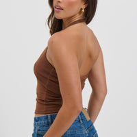 Katya Halterneck Top Mocha