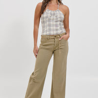 Sweet Escape Cami Smoke Plaid