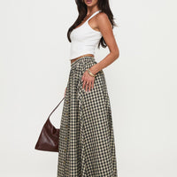 Cartmel Check Maxi Skirt Black / Cream