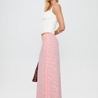Youthful Spirit Lace Maxi Skirt Pink