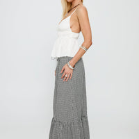 Modern Girl Maxi Skirt Black / White Gingham