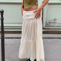 Gilchrist Low Rise Maxi Skirt Ivory Low impact