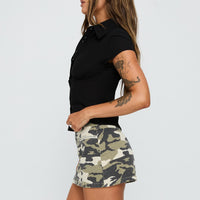 Voltage Denim Mini Skirt Camouflage