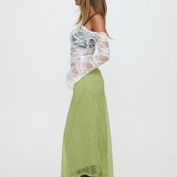 Dreamcatcher Lace Maxi Skirt Green