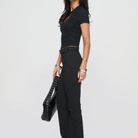 Pagano Pinstripe Flare Pants Black