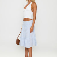 Cascades Low Rise Midi Skirt Blue / White Stripe