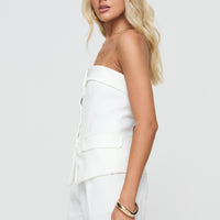 Change It Up Strapless Top White