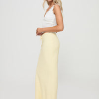 Mercer Linen Blend Maxi Skirt Lemon