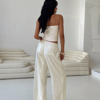 Louis Linen Blend Pants Off White