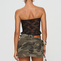 Zakai Cargo Denim Mini Skirt Camo